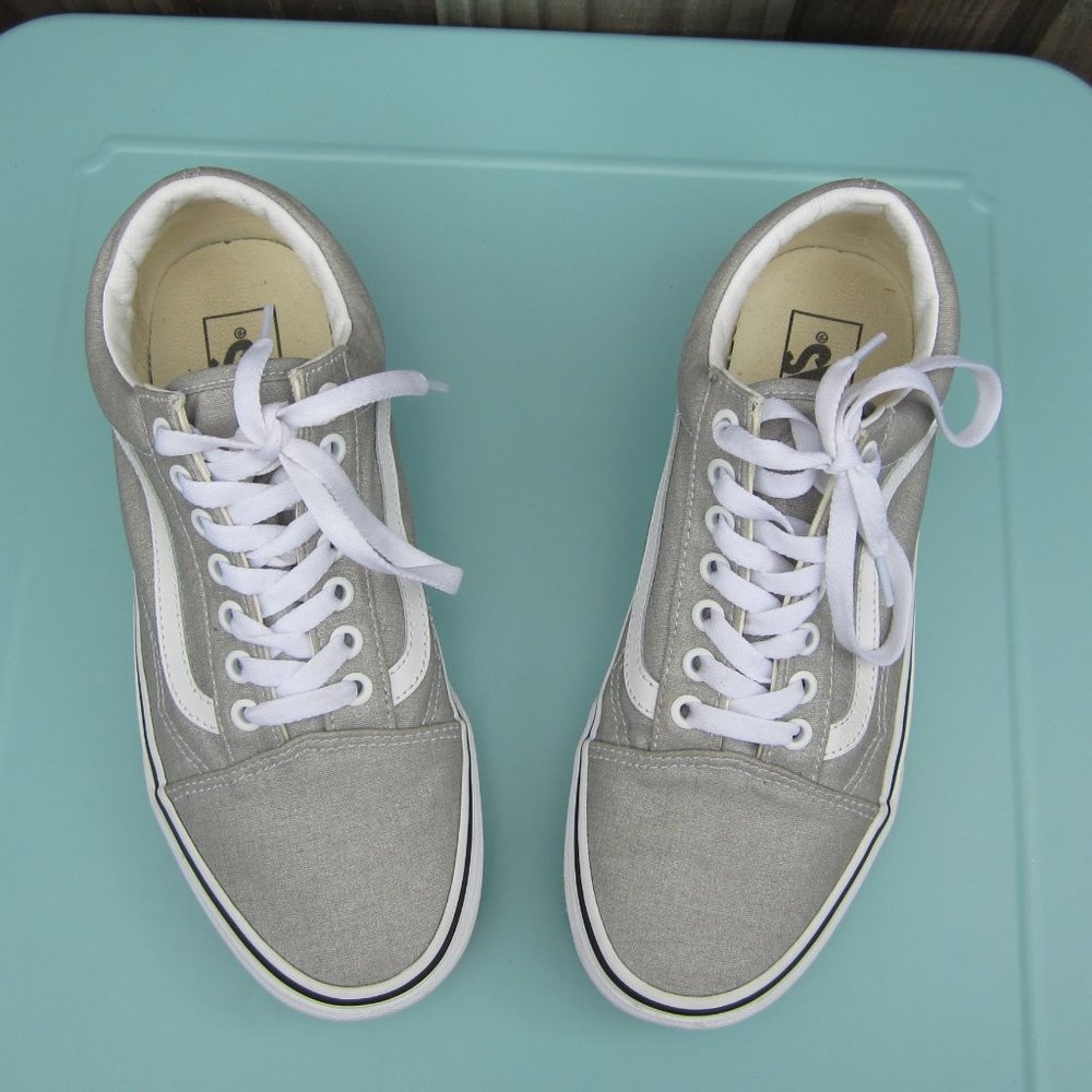 Unisex Sparkling Silver Vans Old School Wn9/Mn7.5